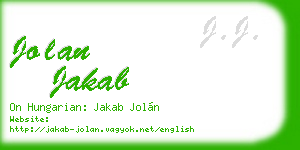 jolan jakab business card
